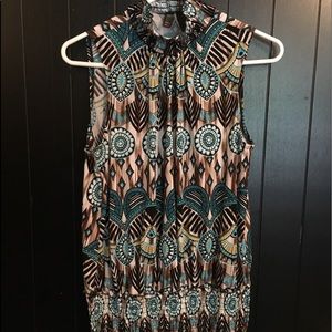 Adorable high neck dressy sleeveless blouse